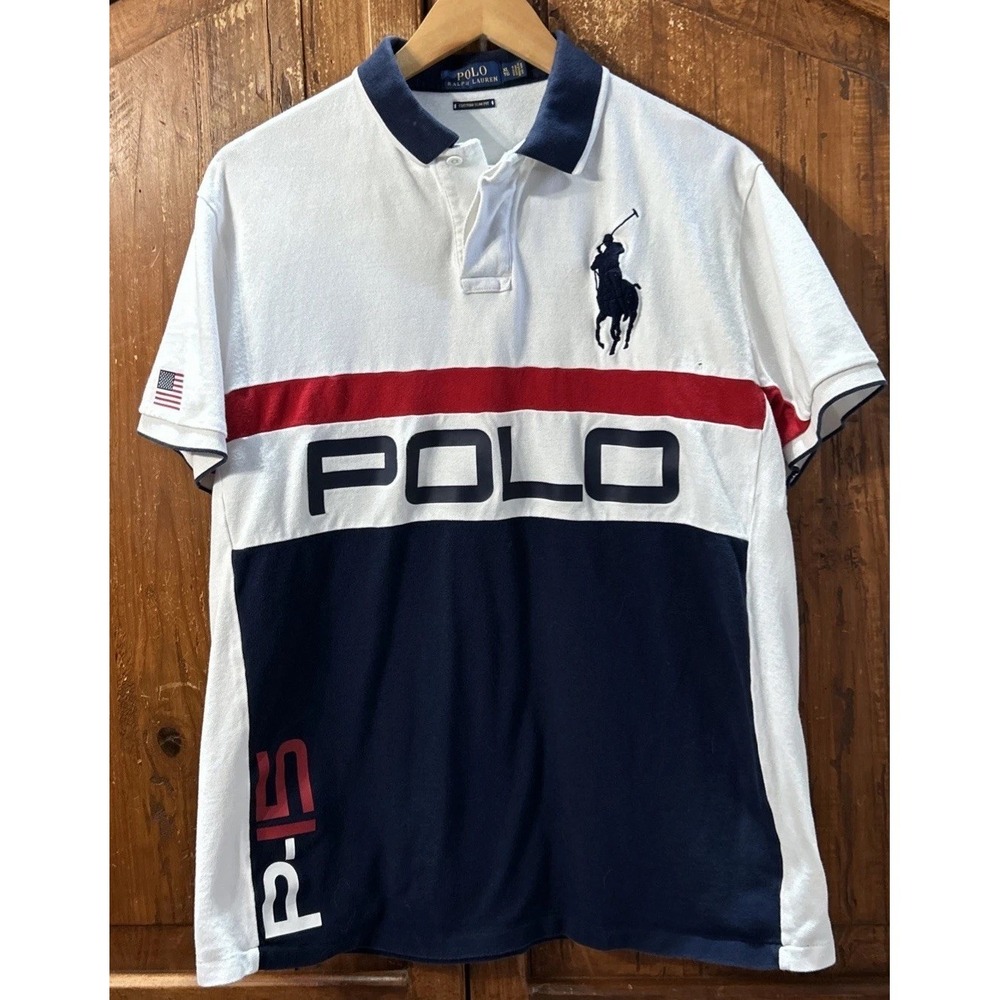 Mens Polo Ralph Lauren Custom Slim Fit P-15 BIG PONY polo shirt Sz XL